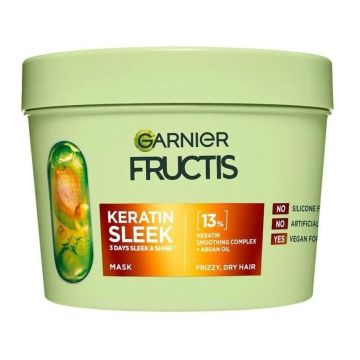 Garnier Fructis Keratin Sleek Маска за суха и непокорна коса х370 мл