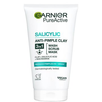 Garnier Pure Active 3 in 1 Clay Почистващ гел за лице x150 мл