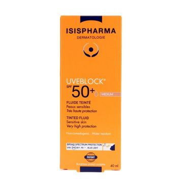 Isis Pharma Uveblock Слънцезащитен оцветен флуид за лице SPF 50+ x40 мл