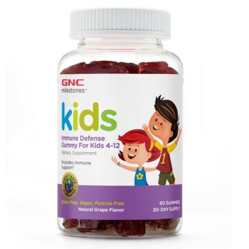Milestones Kid's Immune Defense Формула за деца 4 - 12 години, с вкус на грозде х60 дъвчащи таблетки GNC
