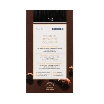 Korres Argan Oil Безамонячна боя за коса с арганово масло, цвят 1.0
