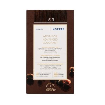 Korres Argan Oil Безамонячна боя за коса с арганово масло, цвят 5.3