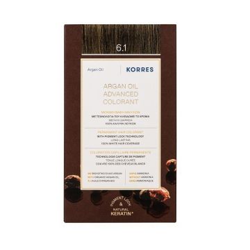 Korres Argan Oil Безамонячна боя за коса с арганово масло, цвят 6.1