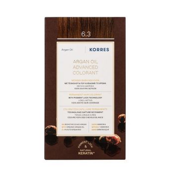 Korres Argan Oil Безамонячна боя за коса с арганово масло, цвят 6.3