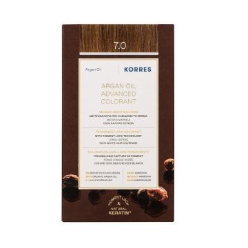 Korres Argan Oil Безамонячна боя за коса с арганово масло, цвят 7.0