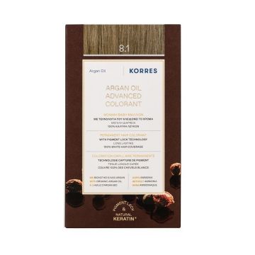 Korres Argan Oil Безамонячна боя за коса с арганово масло, цвят 8.1