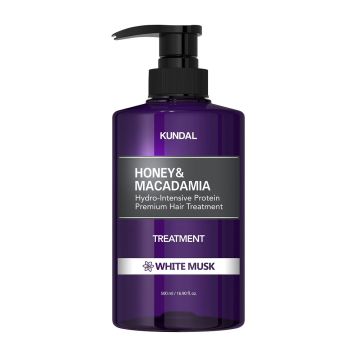 Kundal Honey & Macadamia Интензивно хидратираща и подхранваща протеинова терапия за третирана и увредена коса с бял мускус х500 мл