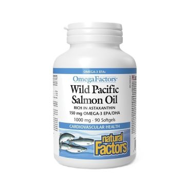 Масло от дива тихоокеанска сьомга 1000 mg х90 софтгел капсули Natural Factors