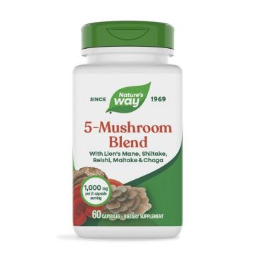 5-Mushroom Blend Медицински гъби 5в1 х60 капсули Nature's Way