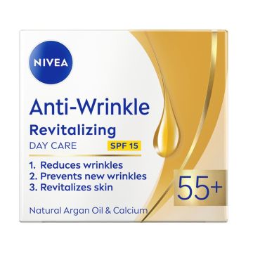 Nivea Anti-Wrinkle 55+ Възстановяващ дневен крем, SPF15 x50 мл