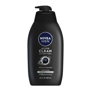 Nivea Men Active Clean Душ-гел за тяло, лице и коса с активен въглен х887 мл