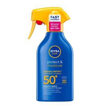 Nivea Sun Protect & Moisture Хидратиращ слънцезащитен спрей с помпа SPF 50+ x250 мл