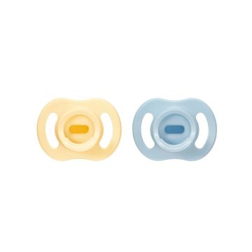 Tommee Tippee Ultra Light Stay Put Ортодонтични залъгалки от 0 до 6 месеца х2 броя, жълта и синя