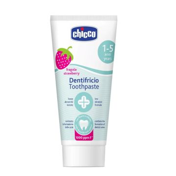 Chicco Паста за зъби с флуорид, с вкус на ягода, за деца от 1 до 5 години х50мл