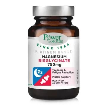 Магнезий бисглицинат 750 мг х60 капсули Power of Nature
