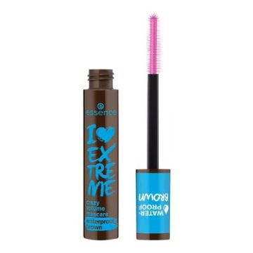 Essence I Love Extreme Водоустойчива спирала за обем х12 мл, кафява