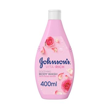 Johnson's Vita-Rich Успокояващ душ гел с розова вода х400 мл