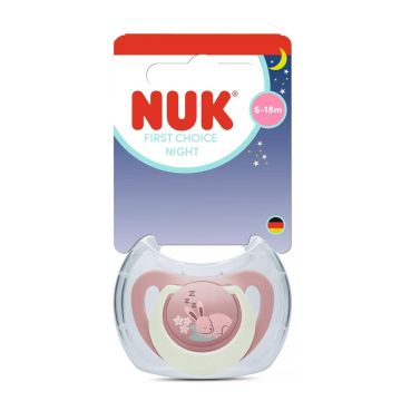 Nuk First Choice Night Силиконова залъгалка от 6 до 18 месеца х1 брой, заек