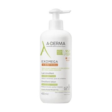 A-Derma Exomega Control Емолиентно мляко против разчесване за суха, склонна към атопия кожа x400 мл