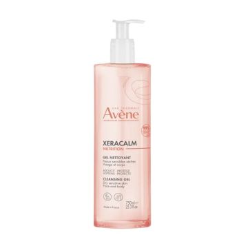 Avene Xeracalm Nutrition Почистващ и подхранващ душ гел за тяло за чувствителна и суха кожа x750 мл