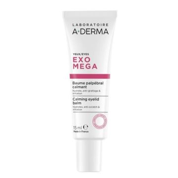 A-Derma Exomega Успокояващ околоочен балсам при реактивни клепачи х15 мл
