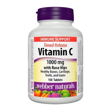Витамин С 1000 mg с Шипка х150 таблетки с удължено освобождаване Webber Naturals