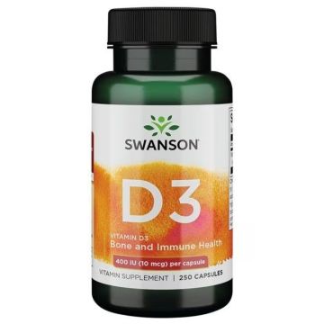 Витамин D3 400IU х250 капсули Swanson