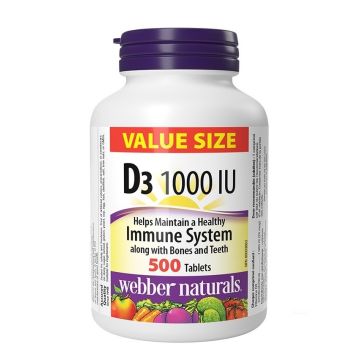 Витамин D3 1000 IU х500 таблетки Webber Naturals