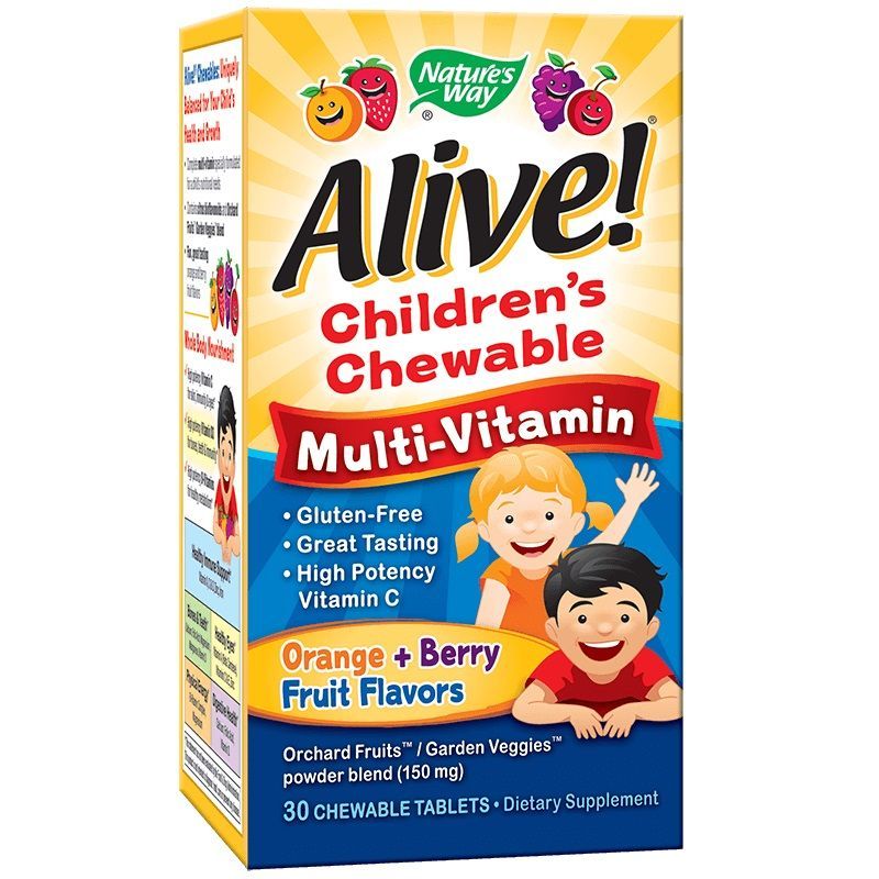 Alive Дъвчащи мултивитамини за деца х30 таблетки Nature's Way