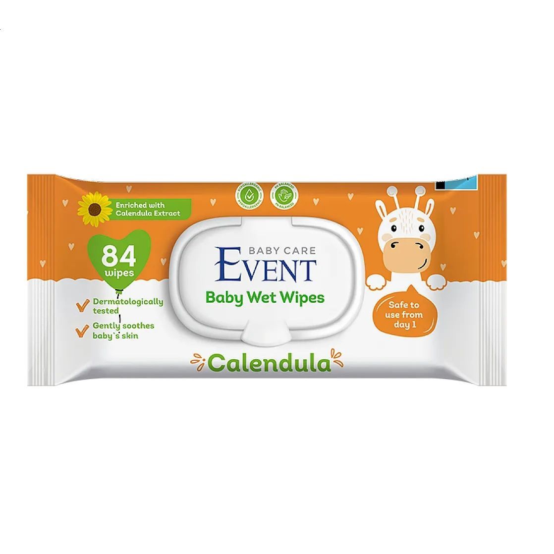 Event Baby Care Влажни кърпи с екстракт от невен x84 броя