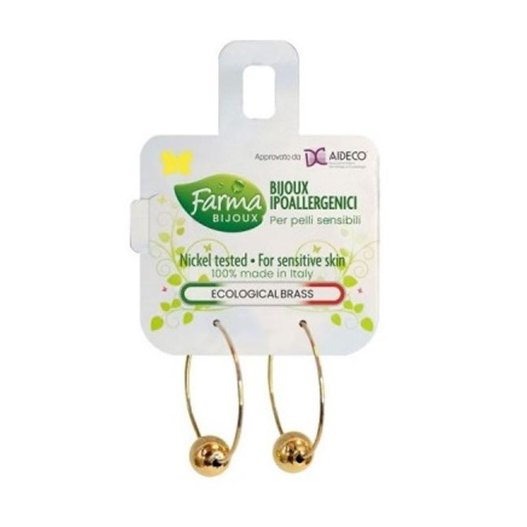 Farma Bijoux Хипоалергенни златни обеци халки с топче