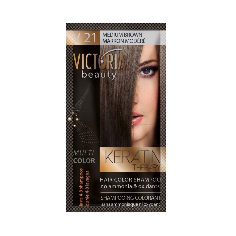 Victoria Beauty Multi Color Шампоан-оцветител за коса, цвят V21 Medium Brown х40 мл