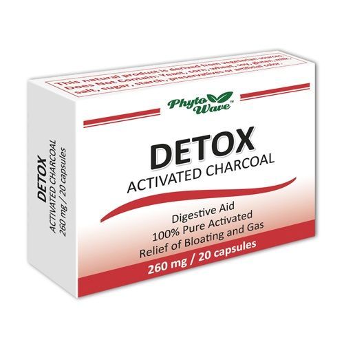 Detox Активен въглен, 260 мг x 20 капсули Phyto Wave