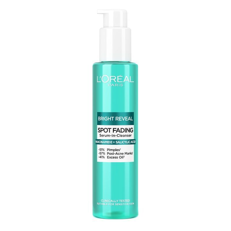 Loreal Paris Bright Reveal Пенлив гел за почистване на лице срещу тъмни петна със серумни съставки x150 мл