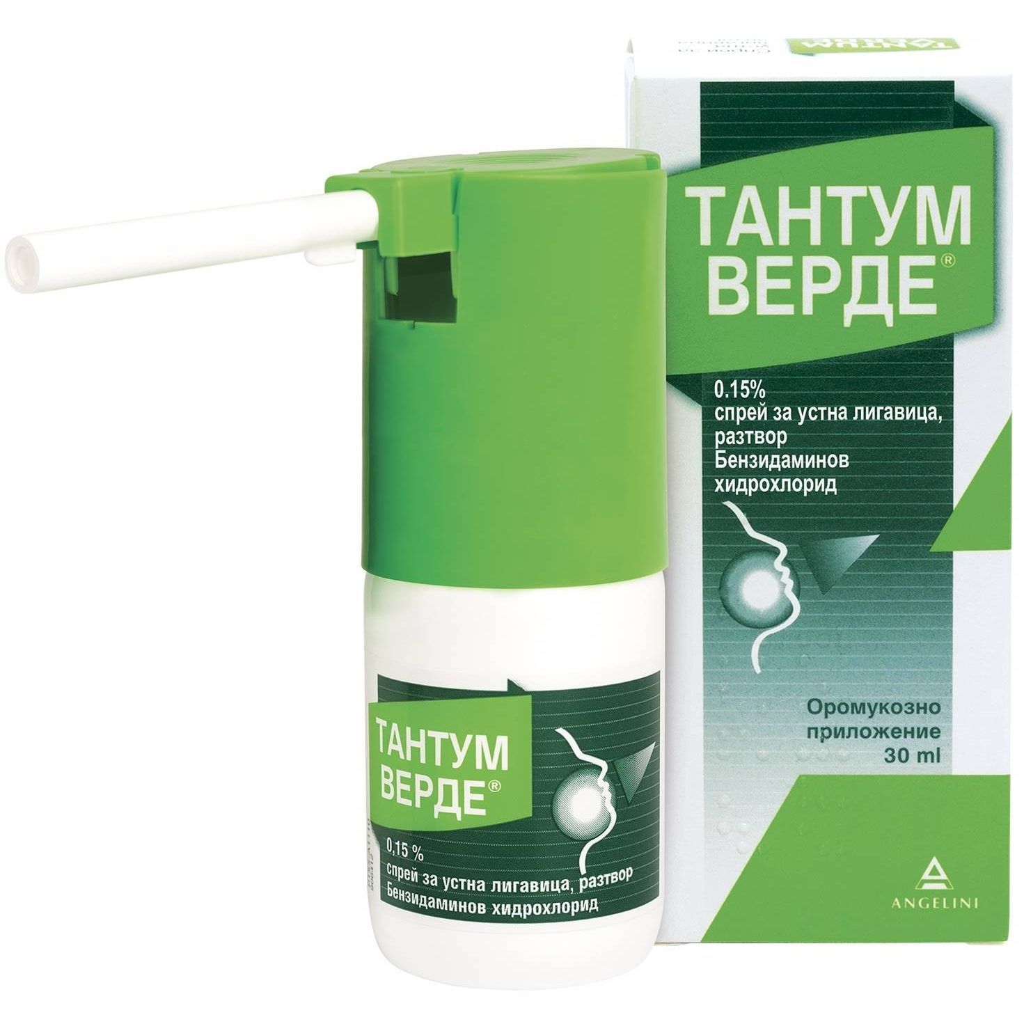 Тантум Верде 0,15% Спрей за гърло при простуда и грип x30 мл Angelini