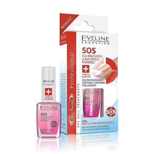 Eveline Nail Therapy Professional SOS Балсам за нокти с калций и колаген х12 мл