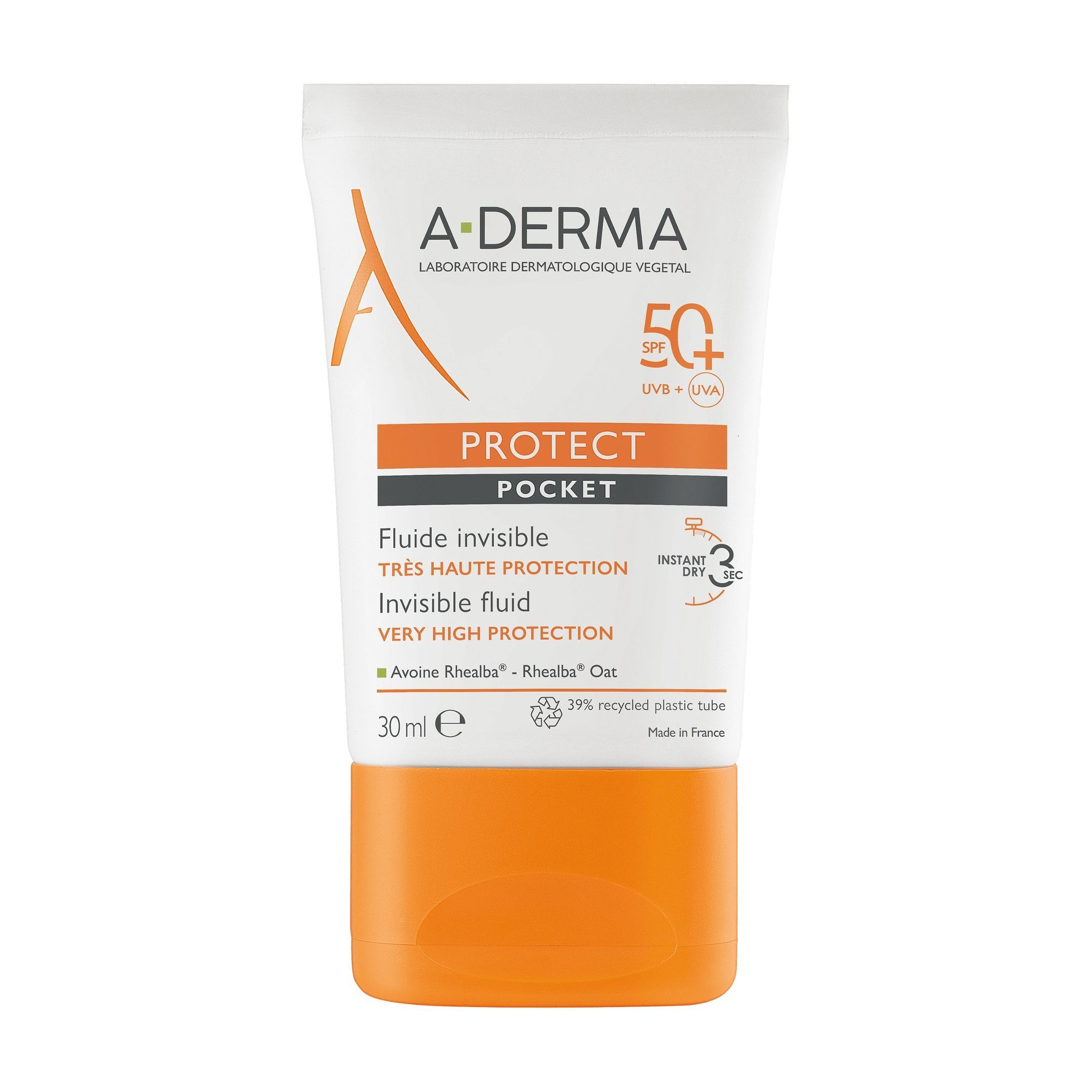 A-Derma Protect Слънцезащитен невидим флуид за лице SPF50+ x30 мл