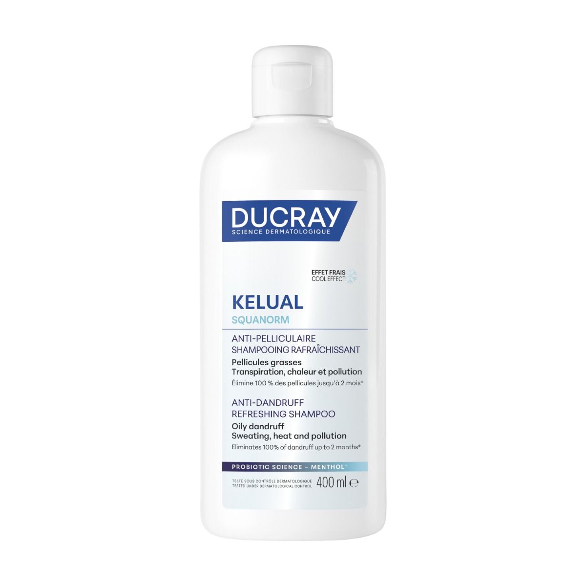 Ducray Kelual Squanorm Освежаващ шампоан с охлаждащ ефект против мазен пърхот х400 мл