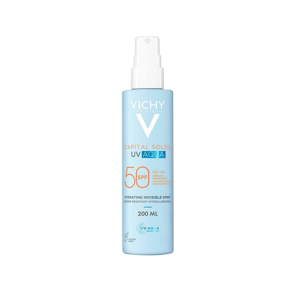 Vichy Capital Soleil UV Aqua Слънцезащитен спрей за лице и тяло SPF50 х200 мл