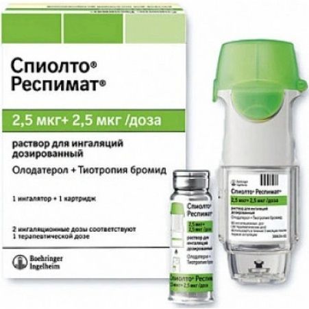 Спиолто Респимат разтвор за инхалация, 2,5 мкг/2,5 мкг x30 дози + инхалатор