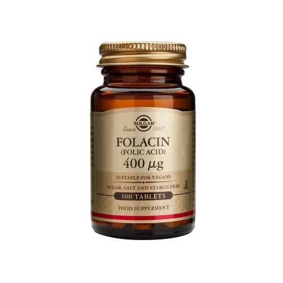 Folacin Фолиева киселина 400 мг х100 таблетки Solgar