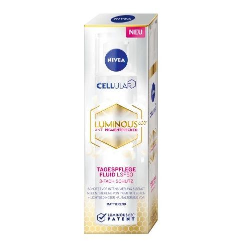 Nivea Cellular Luminous 630 Antispot Дневен флуид за лице за тройна защита SPF50 x40 мл