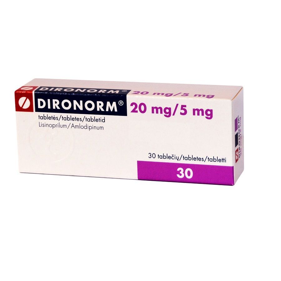 Диронорм 20 mg/5 mg х30 таблетки