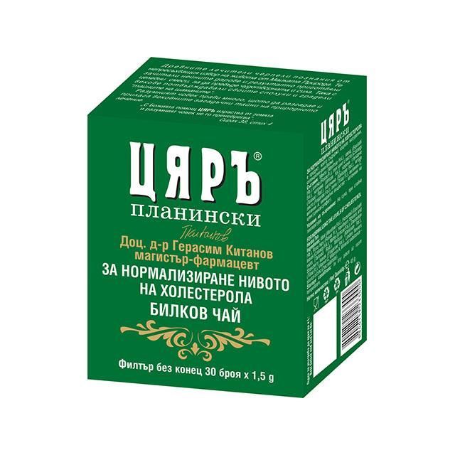 Билков чай Цяръ за нормализиране нивото на холестерола 1,5г х30 пакетчета без конец