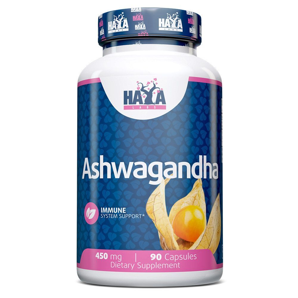 Ashwagandha За намаляване нивата на стрес 450 мг х90 капсули Haya Labs