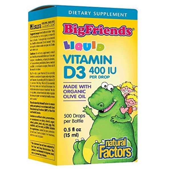 BigFriends Течен витамин D3 за деца 400IU х15 мл Natural Factors