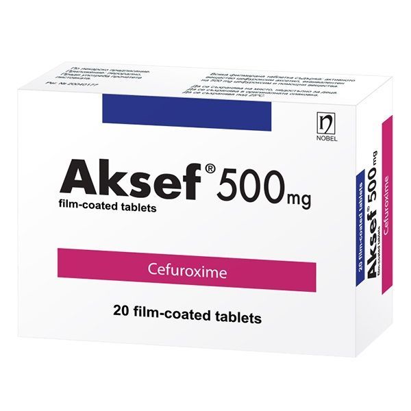 Аксеф 500 mg х20 филмирани таблетки Nobel