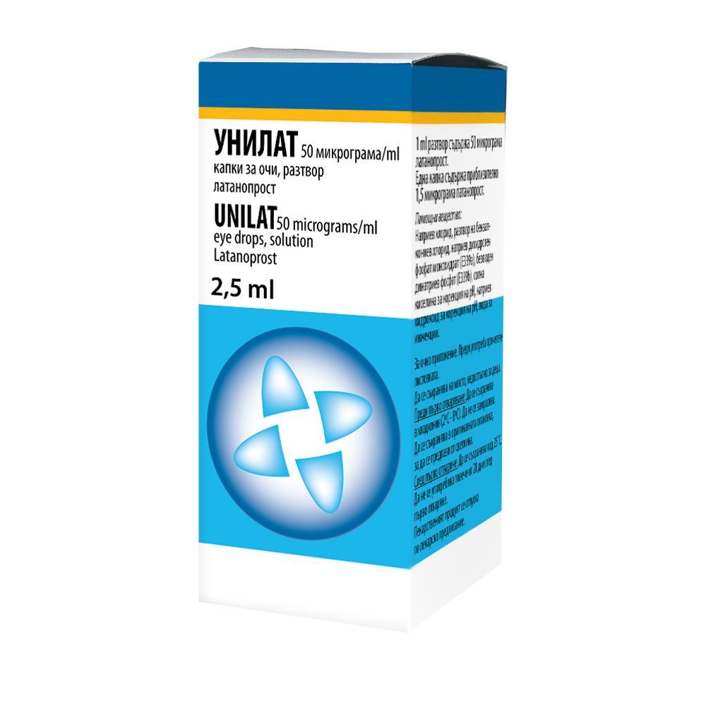 Унилат 50 микрограма/ml капки за очи, разтвор х2.5 мл Unimed Pharma