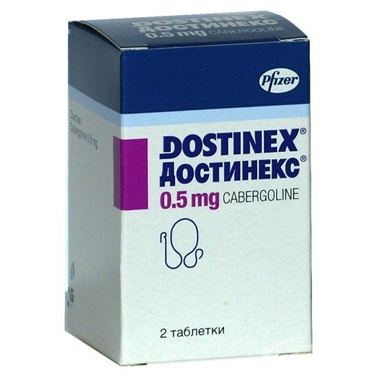 Достинекс 0,5 mg х2 таблетки
