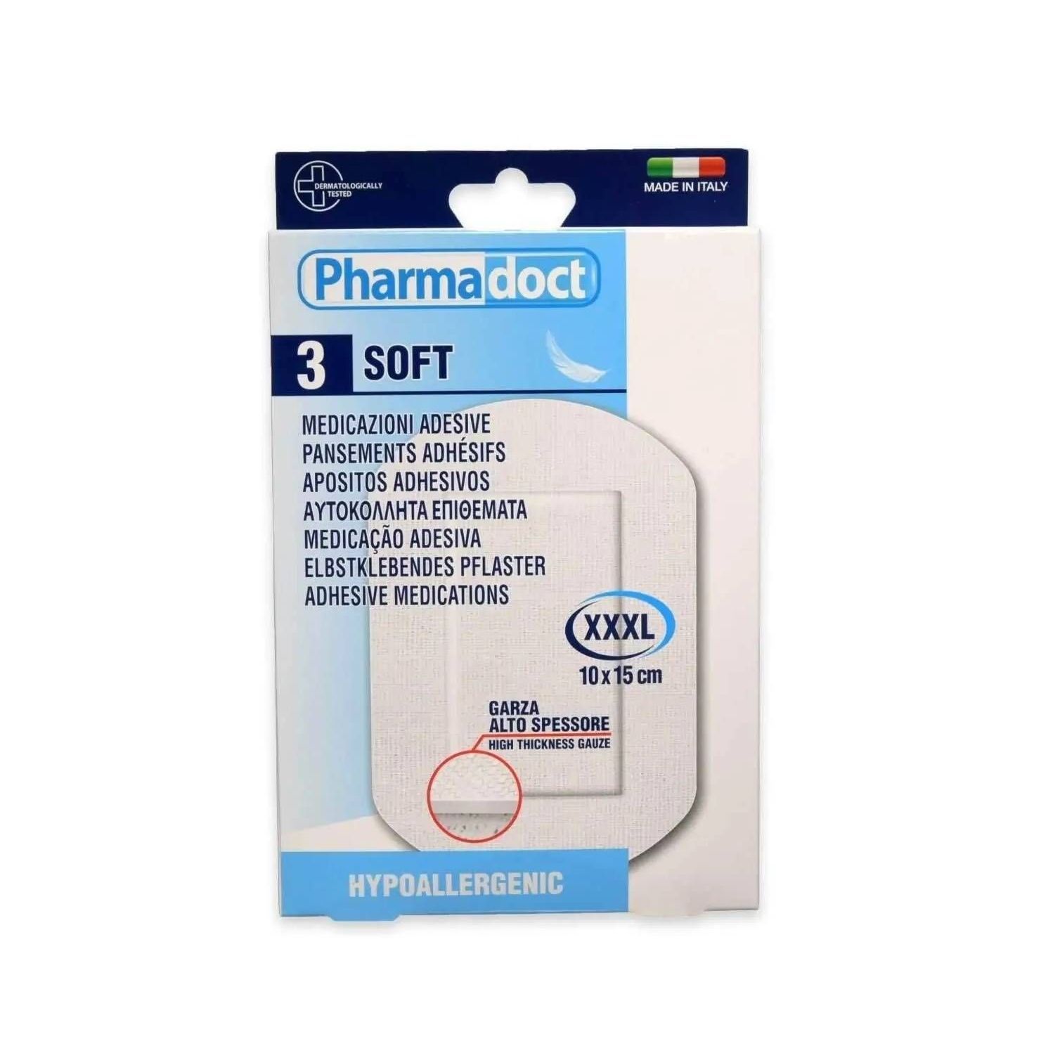 Pharmadoct Soft Хипоалергенни пластири с размер 10х15 см x3 броя